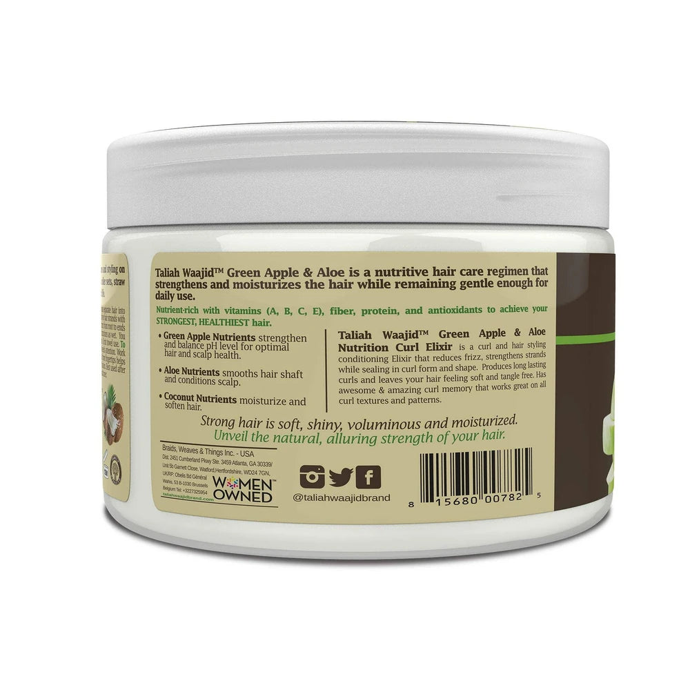 Taliah Waajid Green Apple & Aloe Nutrition Curl Enhancing Hair Styling Cream wit 12 Fl. Oz (Pack of 6)