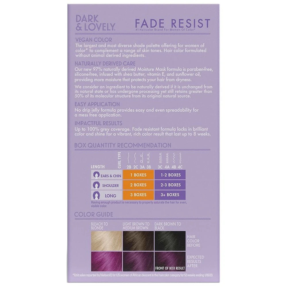 Dark and Lovely Fade Resist Rich Conditioning Hair Color - 421 Viral Violet nan (Pack of 12)