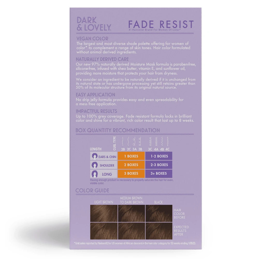 Dark and Lovely Fade Resist Permanet Hair Color  Unisex  391 Brown Cinnamon nan (Pack of 12)