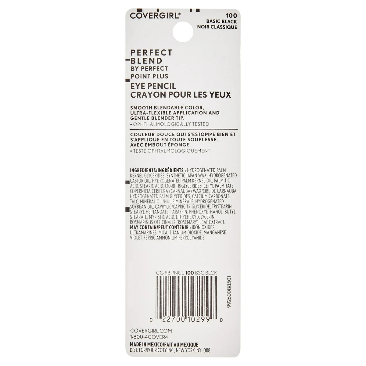 Cover Girl Perfect Blend Eye Pencil Basic Black Neutral Shade #100 0.03Oz (Pack Of 72)
