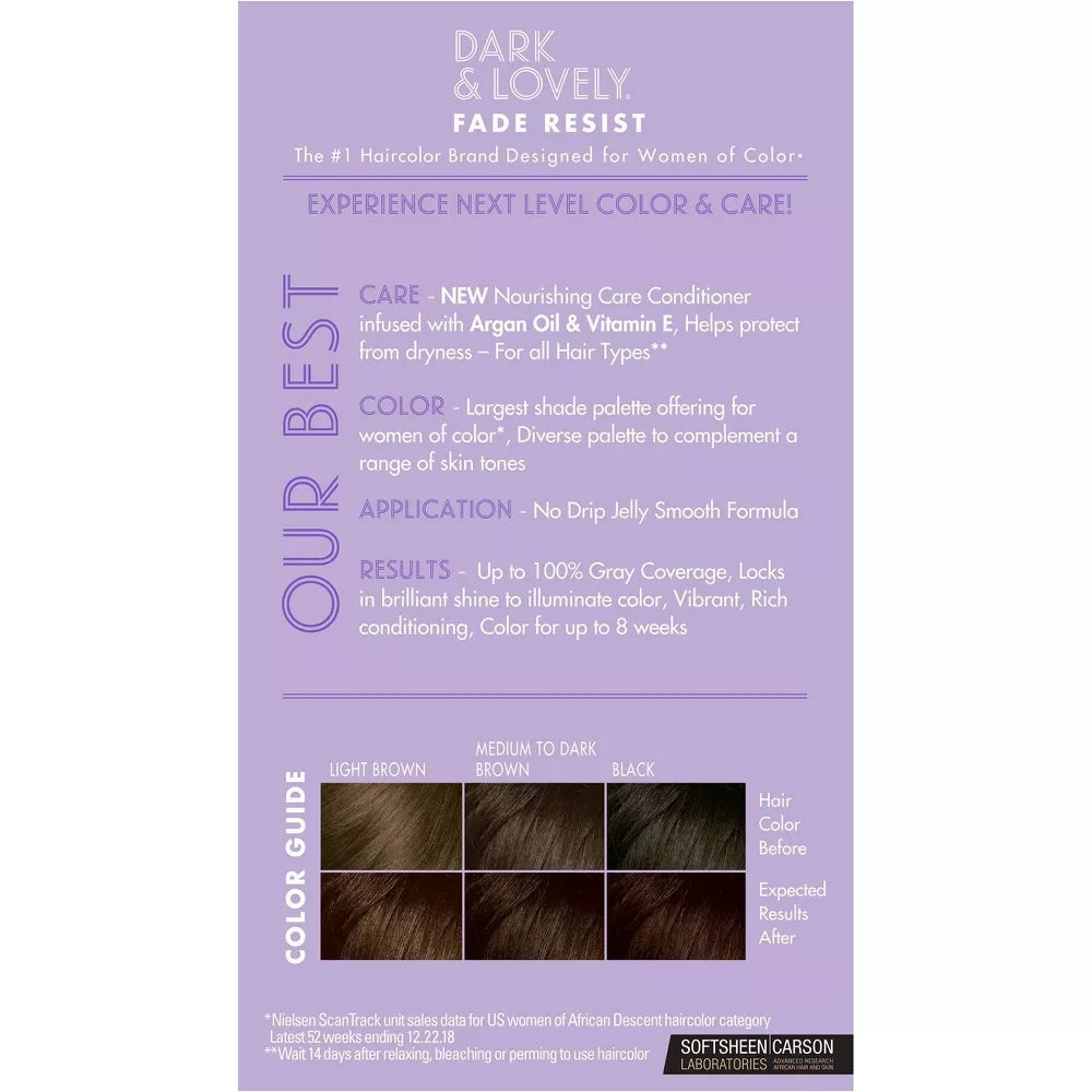 Dark and Lovely Fade Resist Permanent Hair Color - 401 Hazelnut Brown nan (Pack of 12)