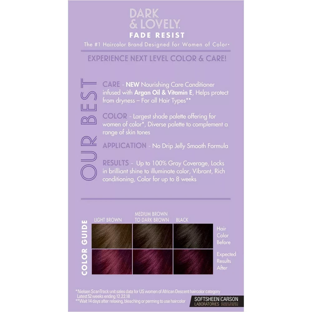 Dark and Lovely Fade Resist Permanent Hair Color - 362 Crimson Moon nan (Pack of 12)