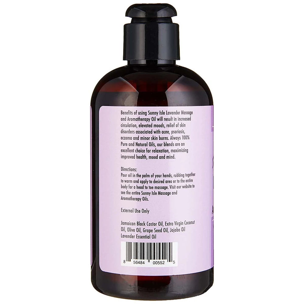 Sunny Isle Lavender Massage and Aromatherapy Oil (8. Oz (Pack of 6)
