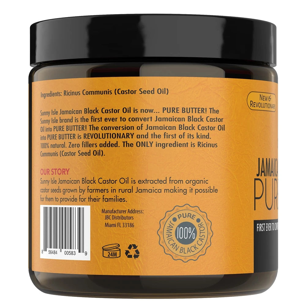 Sunny Isle Jamaican Black Castor Oil Pure Butter Original, 4 oz (Pack of 6)