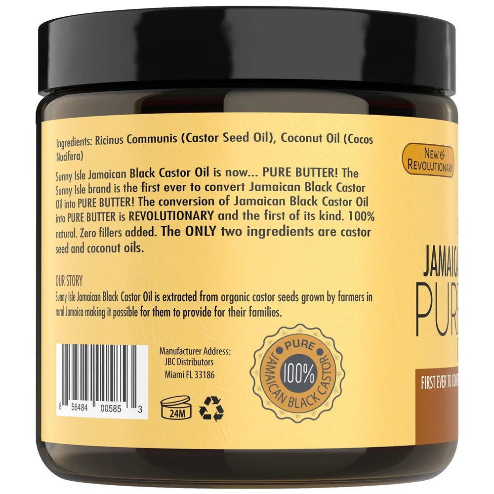 Sunny Isle Jamaican Black Castor Oil Pure Butter Coconut 4 Fl. Oz(Pack of 6)