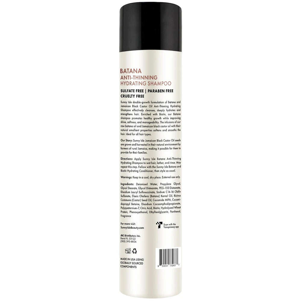 Sunny Isle Batana Anti-Thinning Shampoo 10.1oz with Biotin and Jamaican Black Ca (Pack of 6)