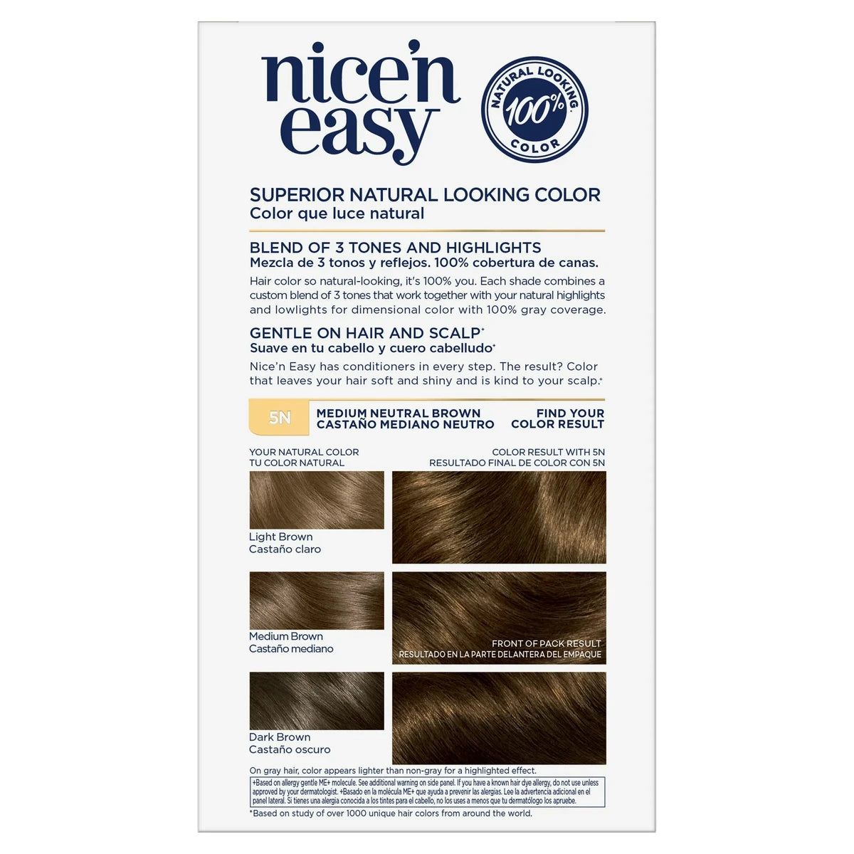 Clairol Nice & Easy Permanent Hair Color 5N Medium Neutral Brown 6.26Oz (Pack of 12)