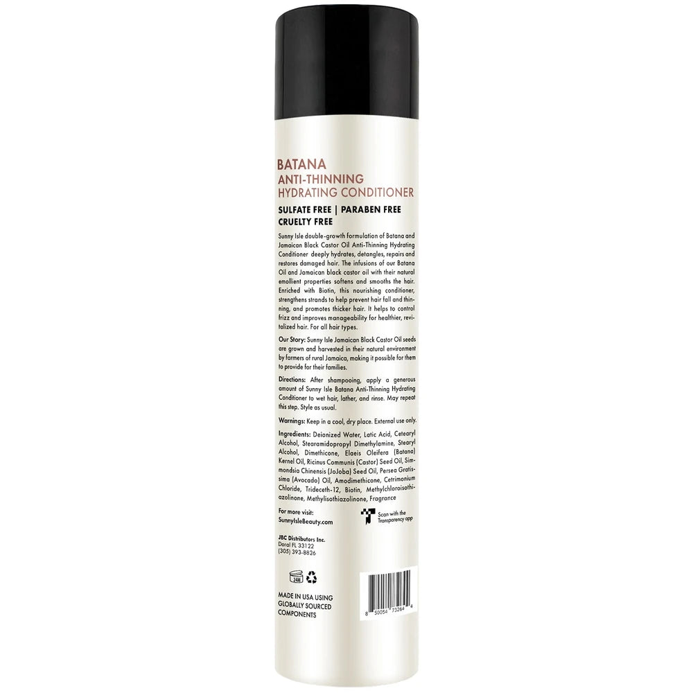 Sunny Isle Batana Anti-Thinning Conditioner 10.1oz with Biotin and Jamaican Blac (Pack of 6)