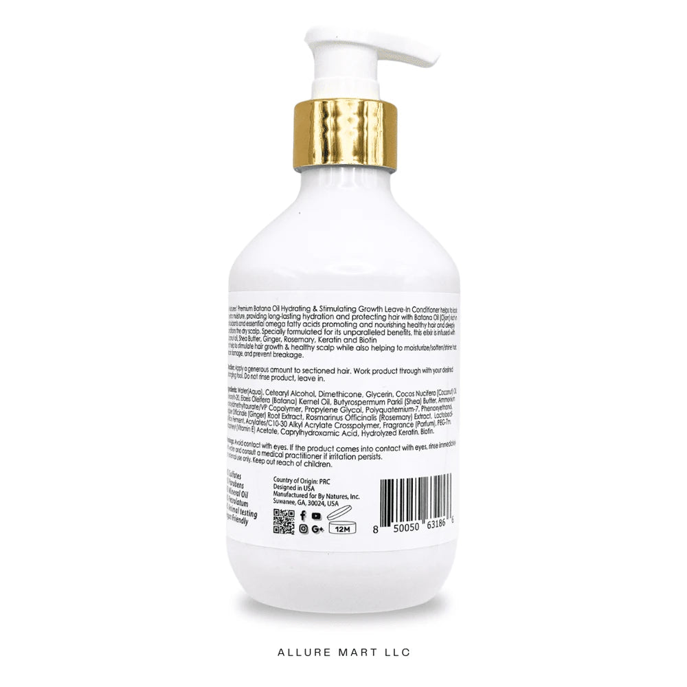 By Natures Batana Oil Hydrating & Stimulating Growth Leave-In Conditioner 12 Oz (Pack of 4)