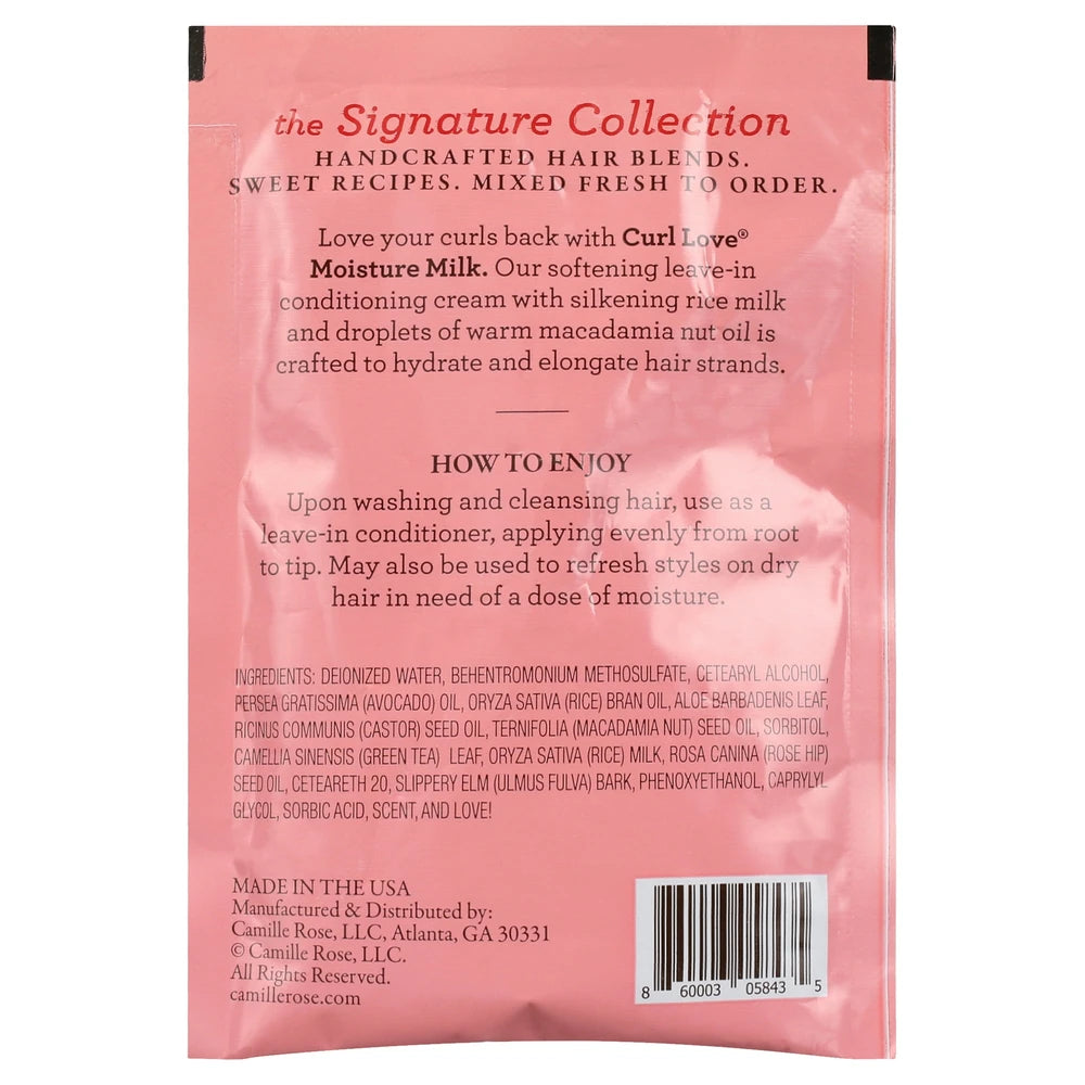 Camille Rose Curl Love Soften & Nourish All Ages Moisture Milk with Rice Milk & Macadamia Oil 1.7 Oz (Pack of 72)