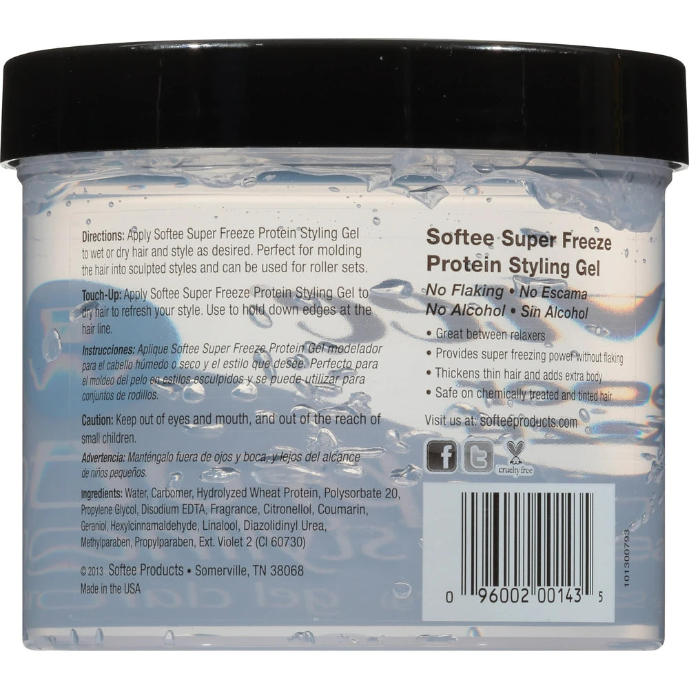 Softee Super Freeze Protein Styling Gel, 32 Oz Jar (Pack of 6)