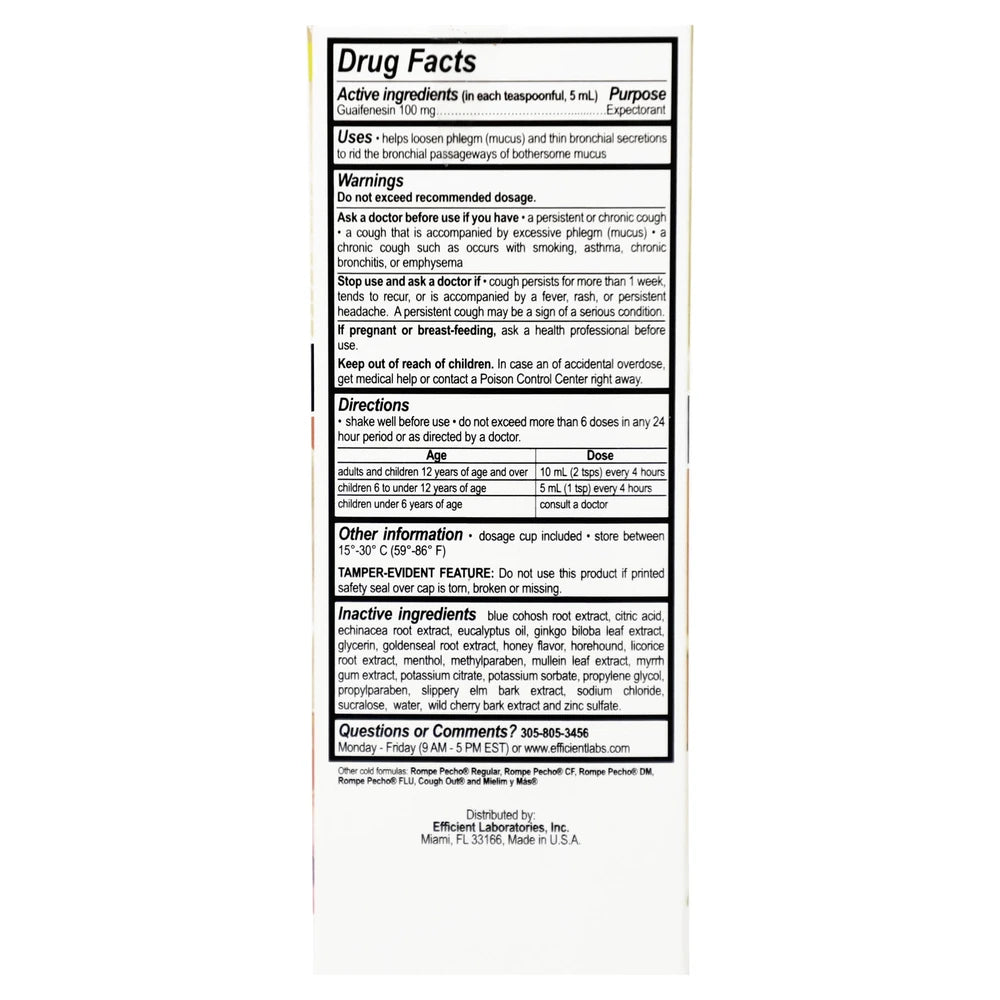 Rompe Pecho - Sf Cough Syrup Fo 6.Oz(Pack of 24)