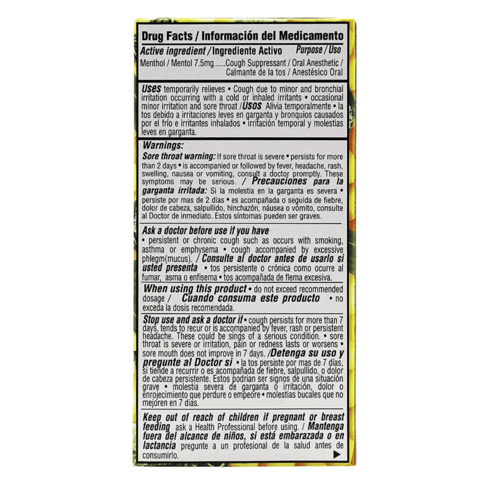 Broncolin Candy Drops Honey and Herbal Extracts with Menthol 16 Drops 1.4 Oz (Pack of 72)