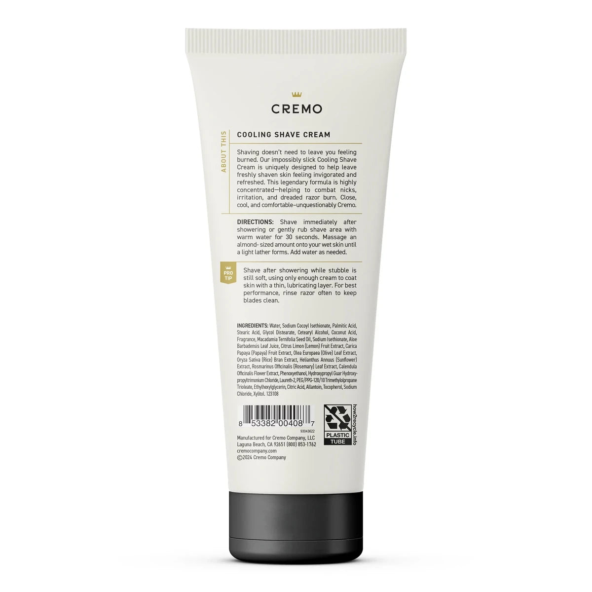 Cremo Concentrated Shave Cream Cooling Refreshing Mint 6Oz (Pack of 12)