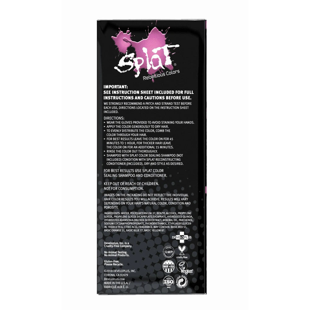 Splat Midnight Rosetta Dye Semi-Permanent Pink Hair Color 6 Oz (Pack of 12)