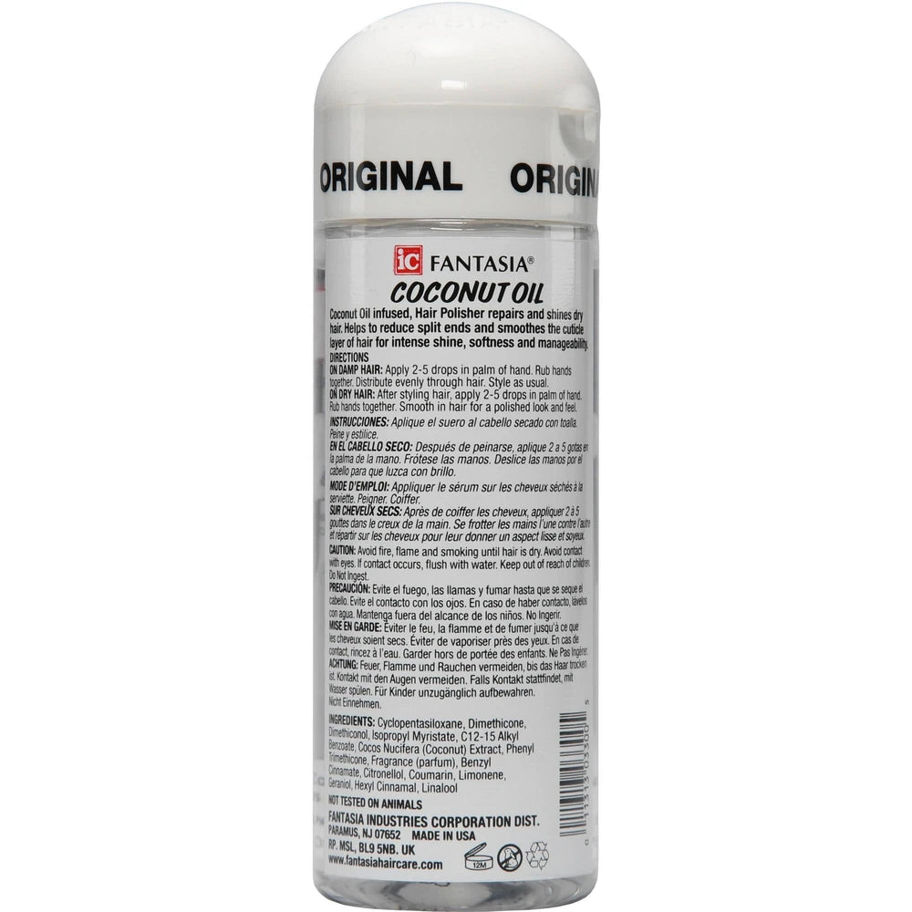 Fantasia ic Coconut Oil Hair Polisher 6 Oz (Pack of 6)