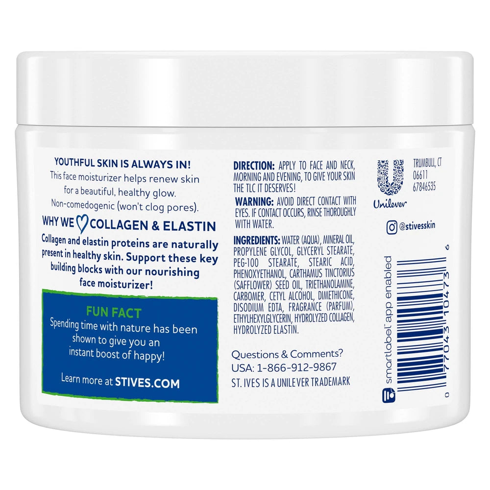 St. Ives Collagen Elastin Facial Moisturizer for Dry Skin 10 oz (Pack of 6)