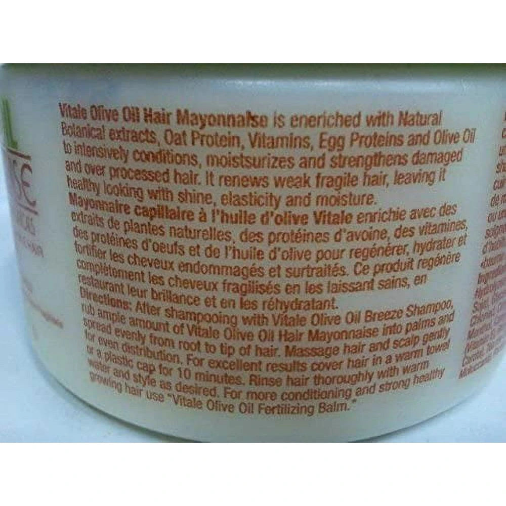 Vitale Olive Oil Hair Mayonnaise 8 Oz (Pack of 12)