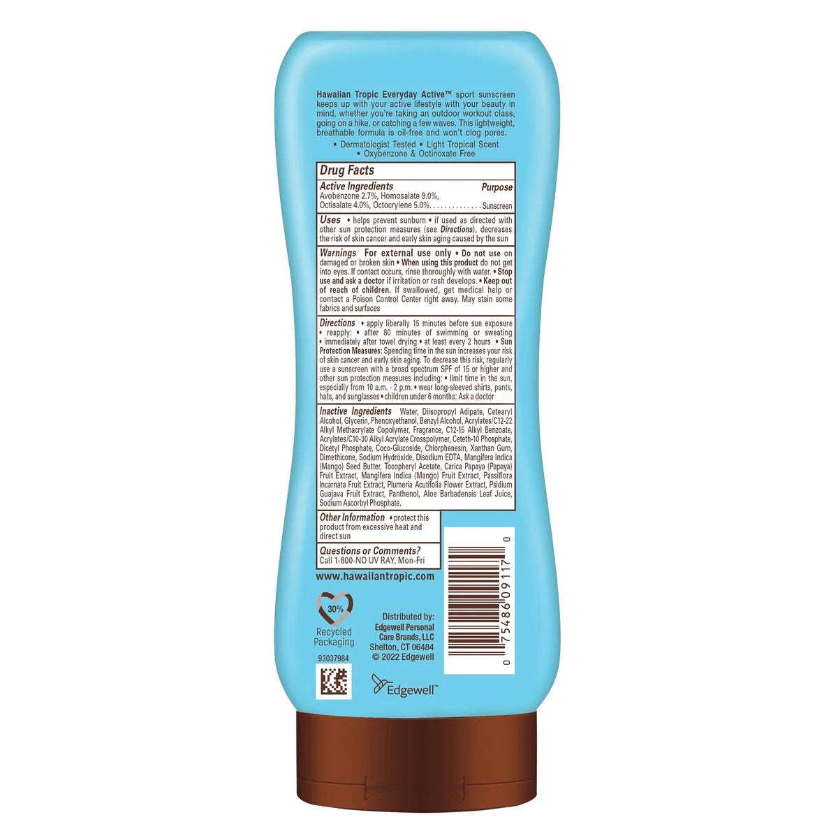 Hawaiian Tropic Island Sport Sunscreen Lotion SPF 50 8Oz (Pack of 12)