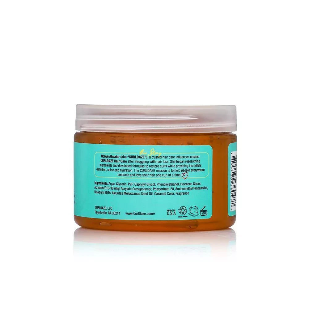 CurlDaze Glossy Shine Gel with Kukui Oil Styling Gel – 12 Fl. Oz (Pack of 6)