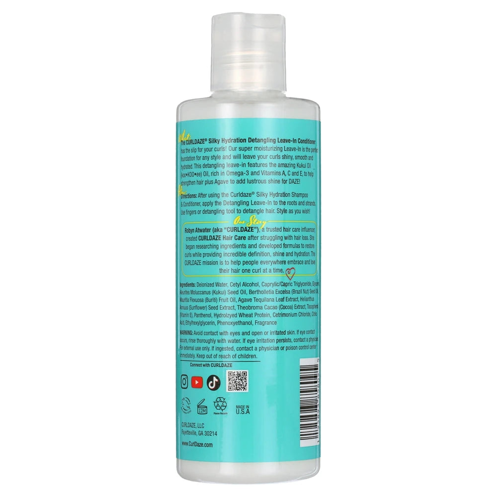 Curldaze Silky Hydration Detangling Leave-In Conditioner with Kukui Oil & Agave 8 Fl. Oz (Pack of 6)