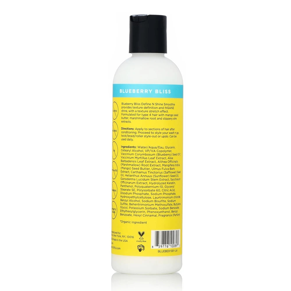CURLS Blueberry Bliss Define N Shine Smoothie, 8 Fl. Oz (Pack of 6)