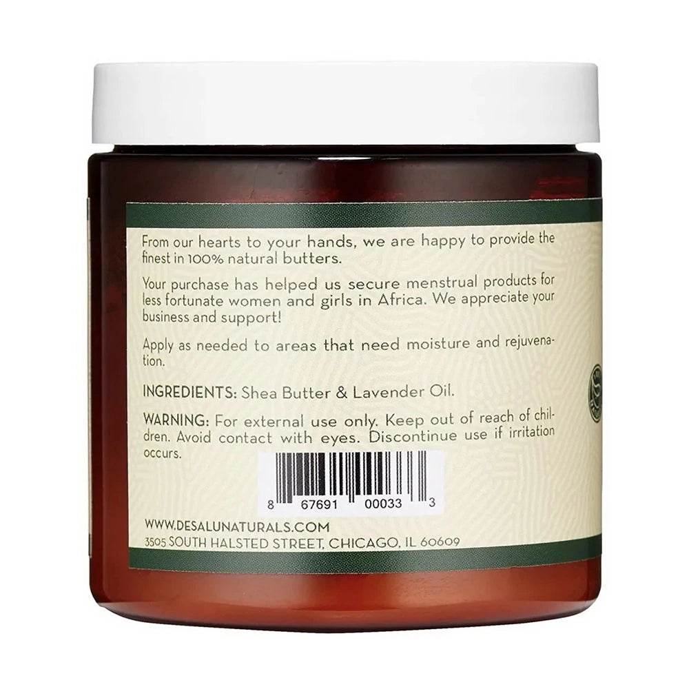 Desalu Naturals Shea Butter with Lavender Oil – Hydrate & Nourish Skin, 8 oz (Pack of 6)