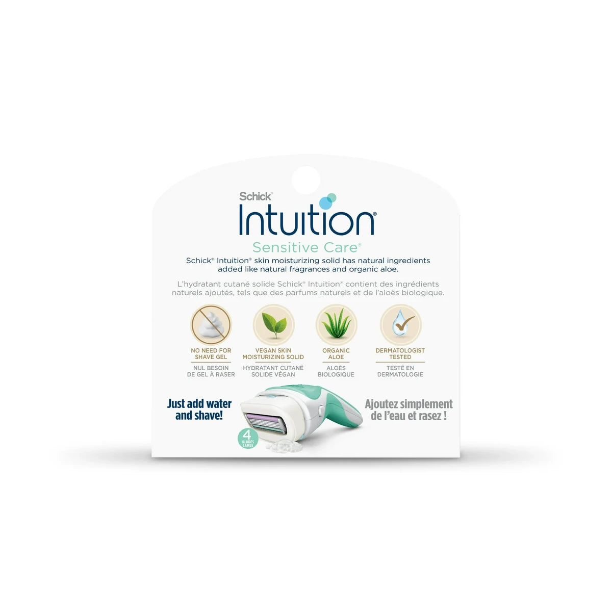 Schick Intuition 4 Blade Sensitive Care Womens Razor Cartridge Refills 5.28oz (Pack of 60)