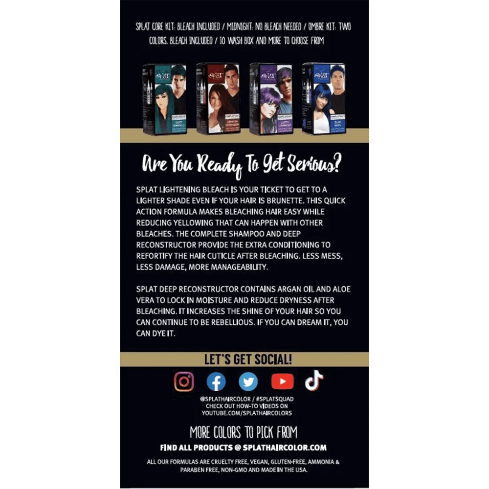 Splat Hair Color & Bleach Kit - Lightening Bleach - 5.65 oz (Pack of 12)