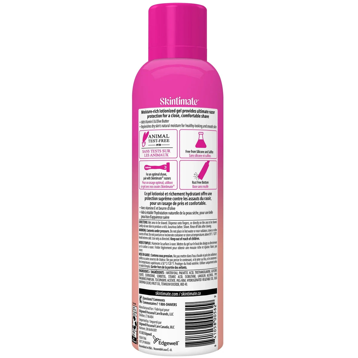 Skintimate Lotionized Dry Skin Moisturizing Shave Shaving Gel 7Oz (Pack of 6)