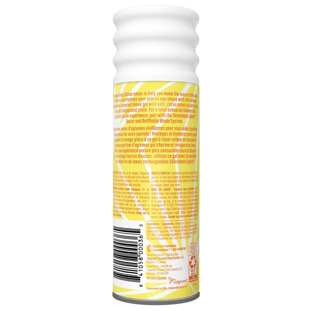 Skintimate Spark Shave Gel Lemon Orange And Cedarwood 7Oz (Pack of 6)