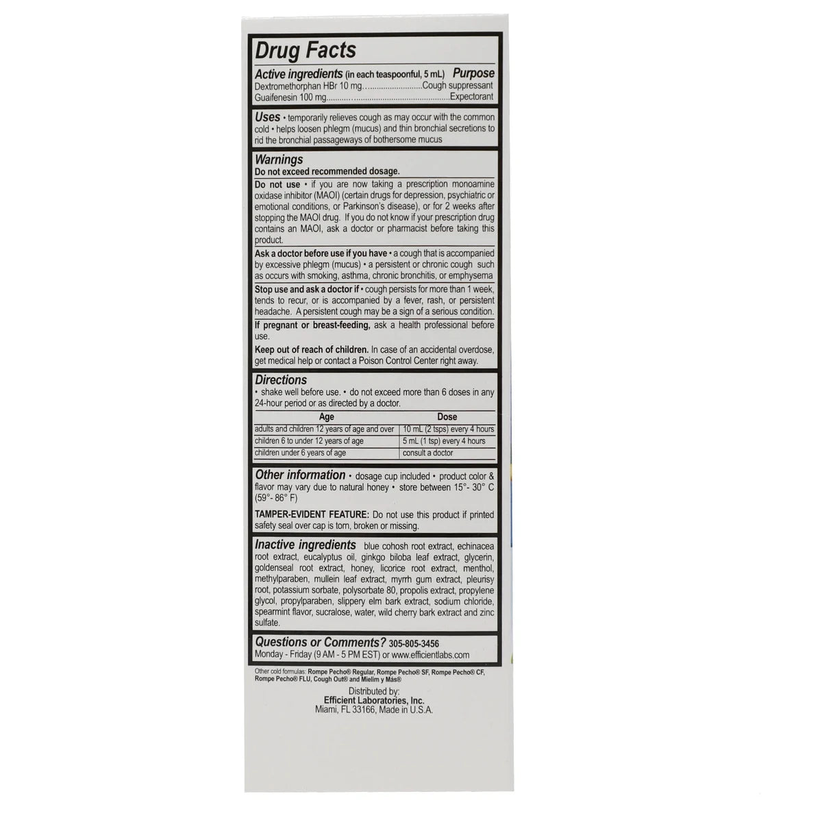 Rompe Pecho Dm Cough Relief Suppressant/Expectorant Syrup 6Oz (Pack of 24)