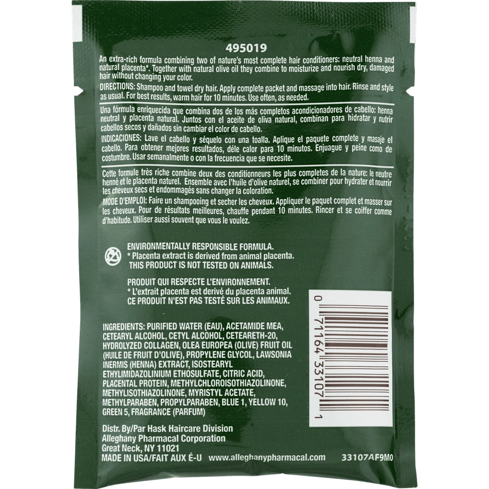Hask Henna N Placenta Conditioning Treatment With Olive Oil 2.0 OZ (Pack of 24)
