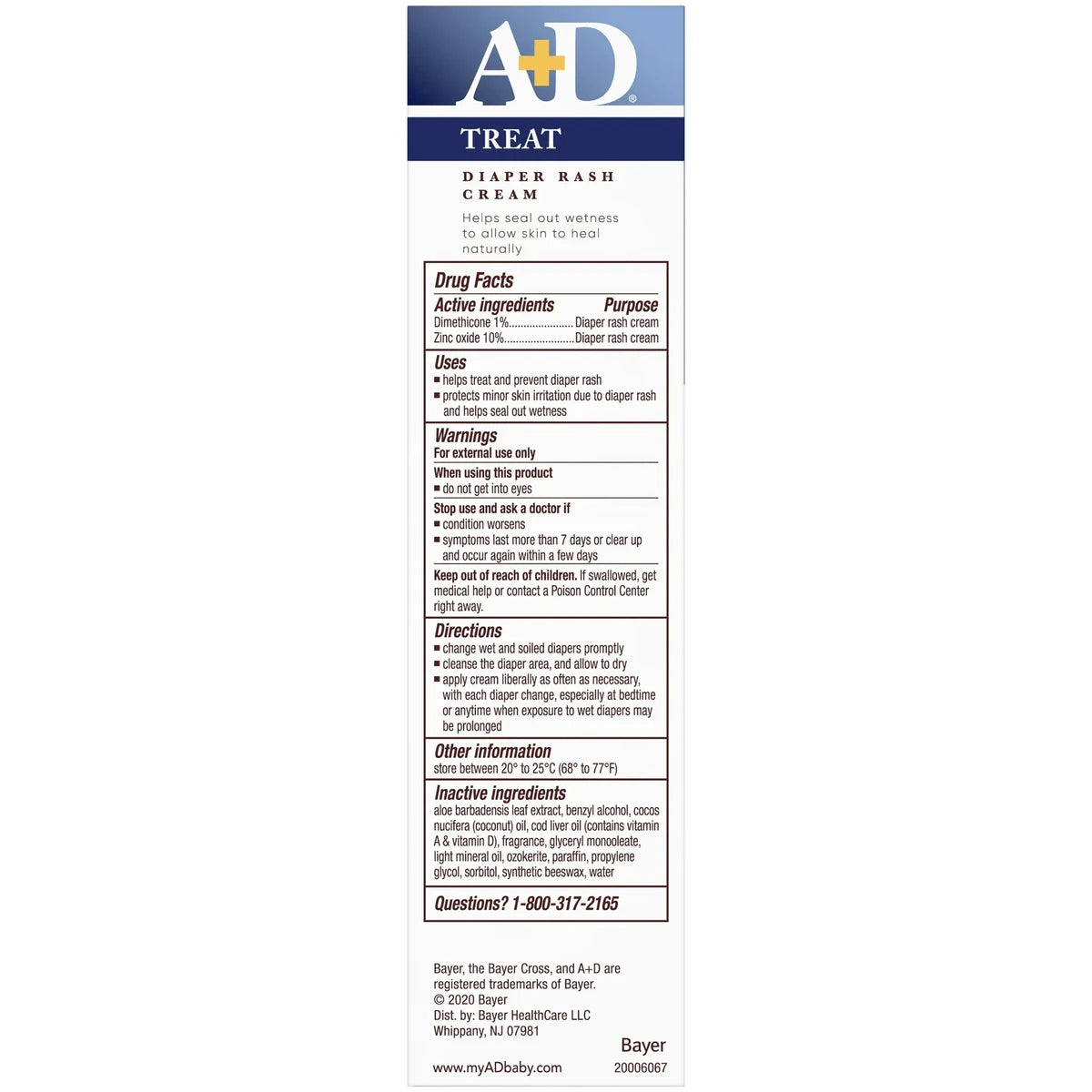 A And D Zinc Oxide Diaper Rash Cream for Irritated Skin 4Oz (Pack of 36)