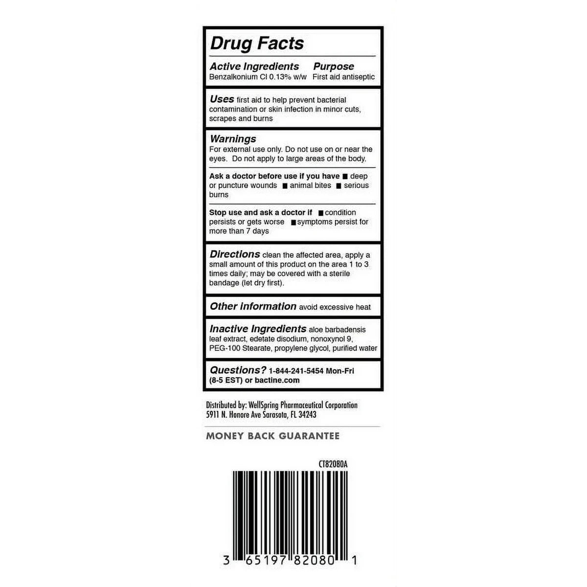 Bactine Max Wound Wash First Aid Antiseptic Liquid 8Oz (Pack of 24)