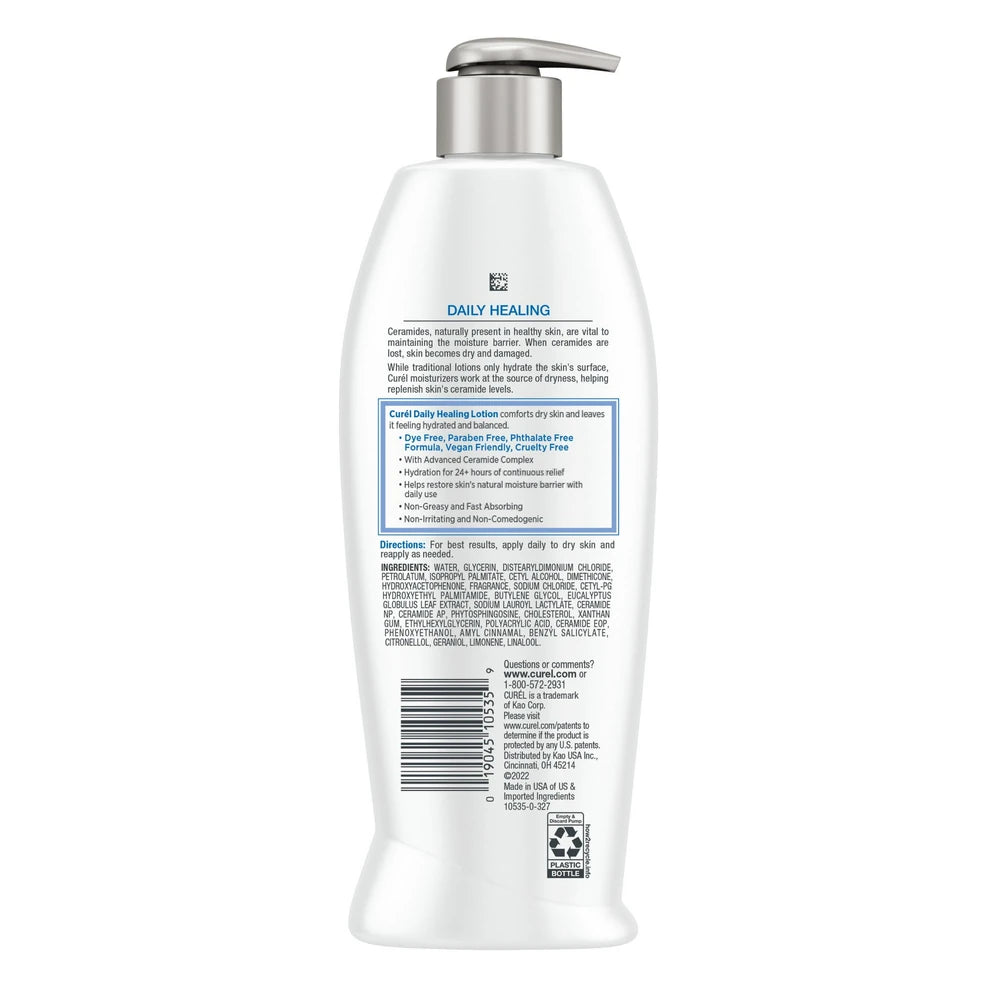 Curél Daily Healing Hand and Body Lotion for Dry Skin Dermatologist Recommended 13 Oz (Pack of 12)
