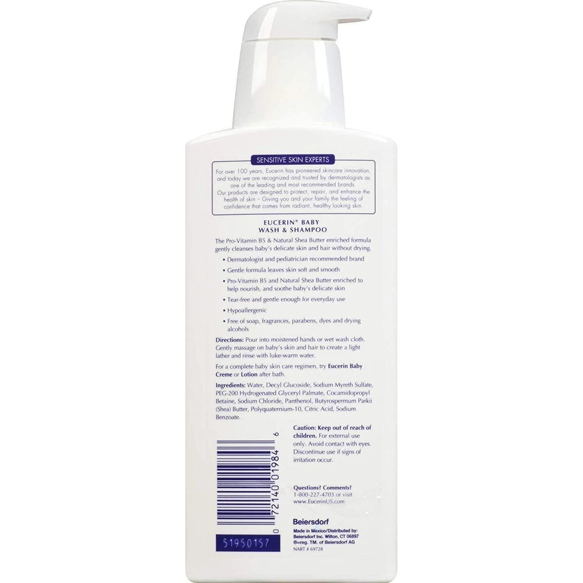 Eucerin Baby Soothing Wash and Shampoo 13.5Oz (Pack of 12)