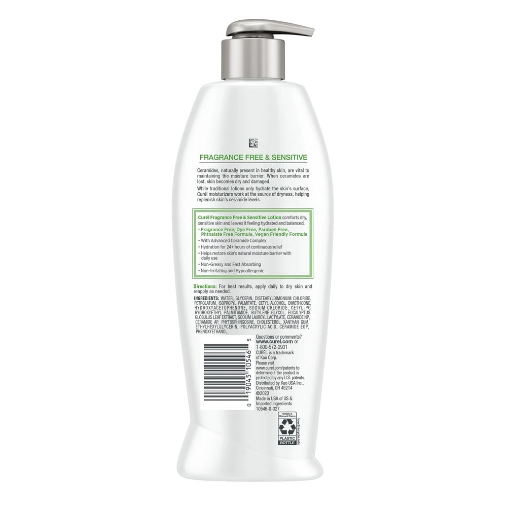 Curél Fragrance Free Sensitive Lotion Sensitive Skin Lotion for Dry Skin 13 oz (Pack of 12)