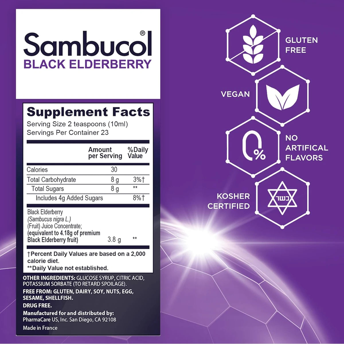 Sambucol Black Elderberry Syrup To Support Immune System Original Formula7.8Oz (Pack of 24)