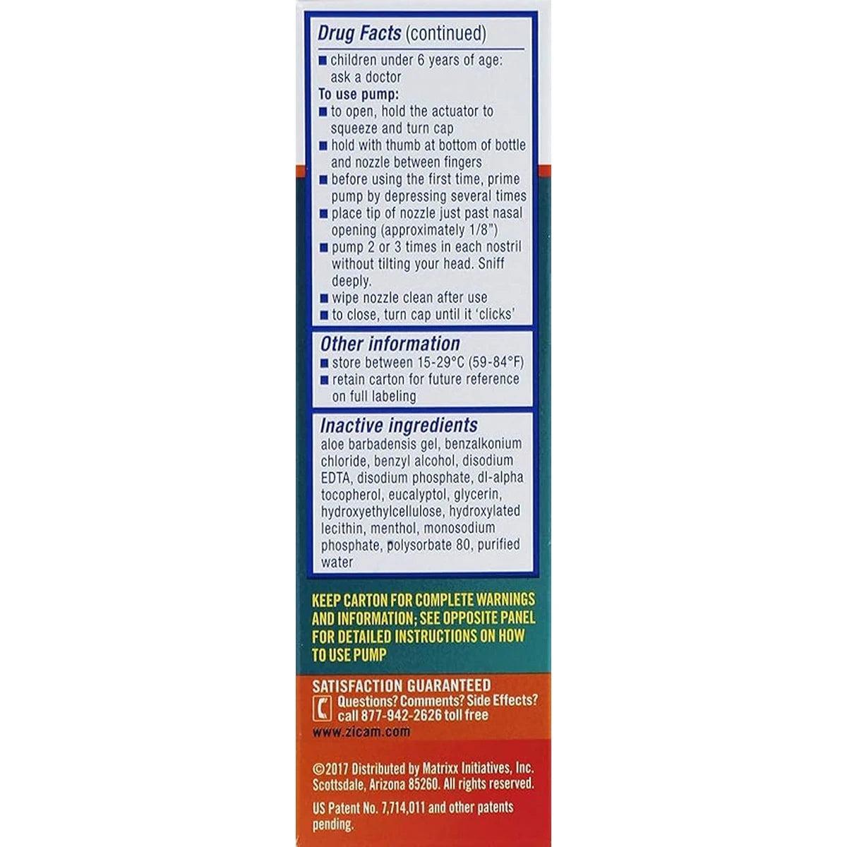 Zicam Intense Sinus Nasal Spray Relief Menthol & Eucalyptus 0.5Oz (Pack Of 24)