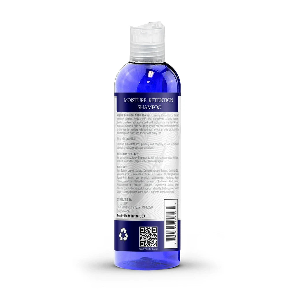Le Host Moisture Retention Shampoo Nourishes Strengthens & Adds Flexibility 8 Oz (Pack of 6)