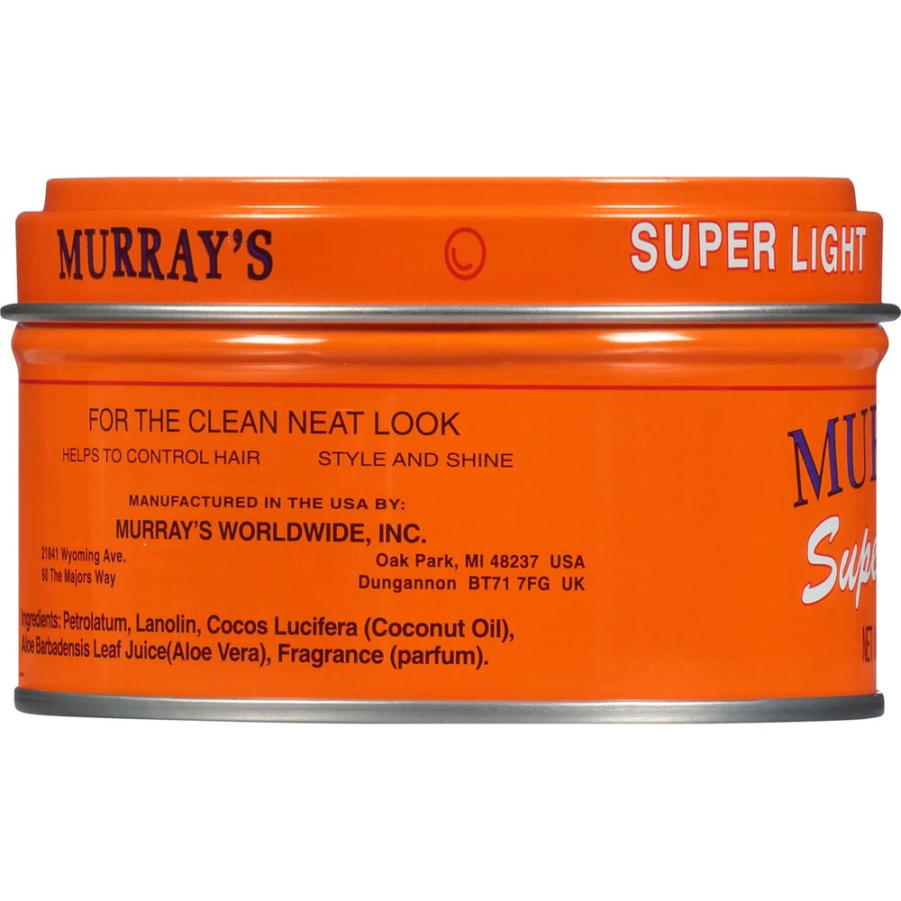 Murray s Super Light Hair Dressing and Pomade for Control Style and Shine 3 Oz (Pack of 12)