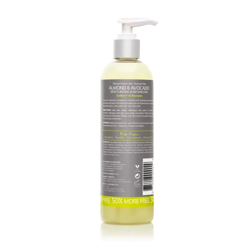 Design Essentials Almond Avocado Shampoo 12 oz - (Pack of 12)