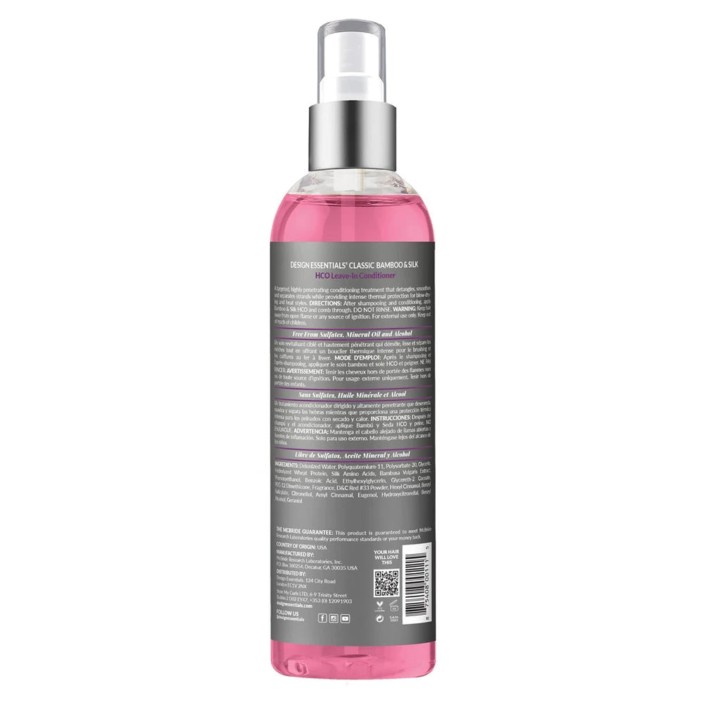 Design Essentials - Bamboo Silk Leave-In Conditioner 8 Oz (Pack of 12)