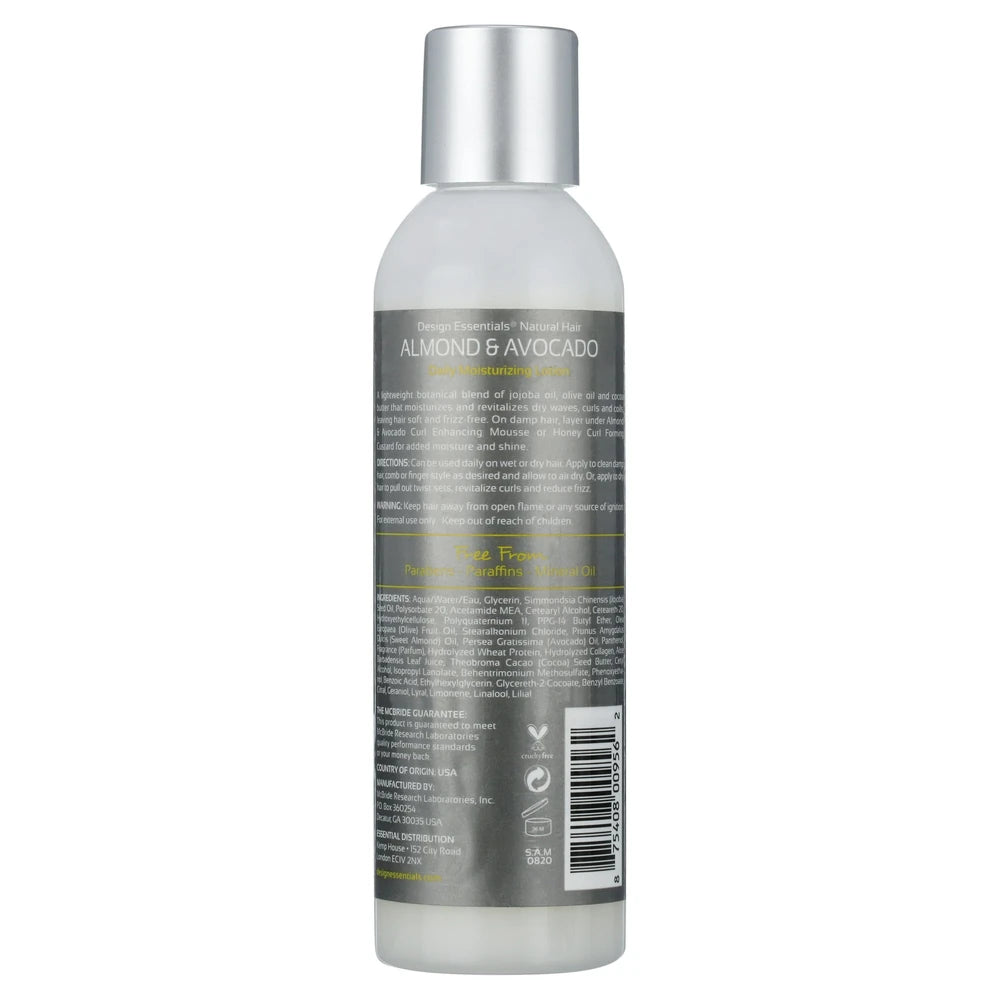 Design Essentials Almond Avocado Daily Moisture Lotion 6 oz. Curly Hair (Pack of 12)