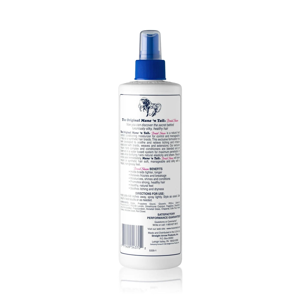 Mane n Tail: Braid Sheen Spray A Natural Herb Conditioning Moisturizer for Con 12 Oz (Pack of 6)