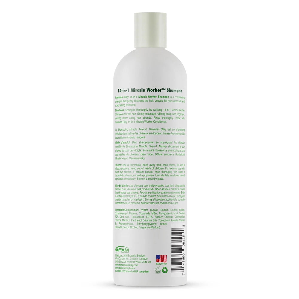 Hawaiian Silky 14-in-1 Miracle Worker Shampoo 16 oz. All Hair Types Moisturizi (Pack of 12)