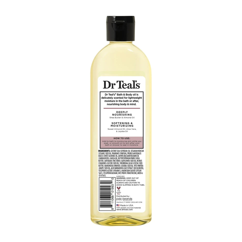 Dr Teal's Shea Butter & Almond Moisturizing Bath & Body Oil with Essential Oils 8.8. FI Oz (Pack of 6)