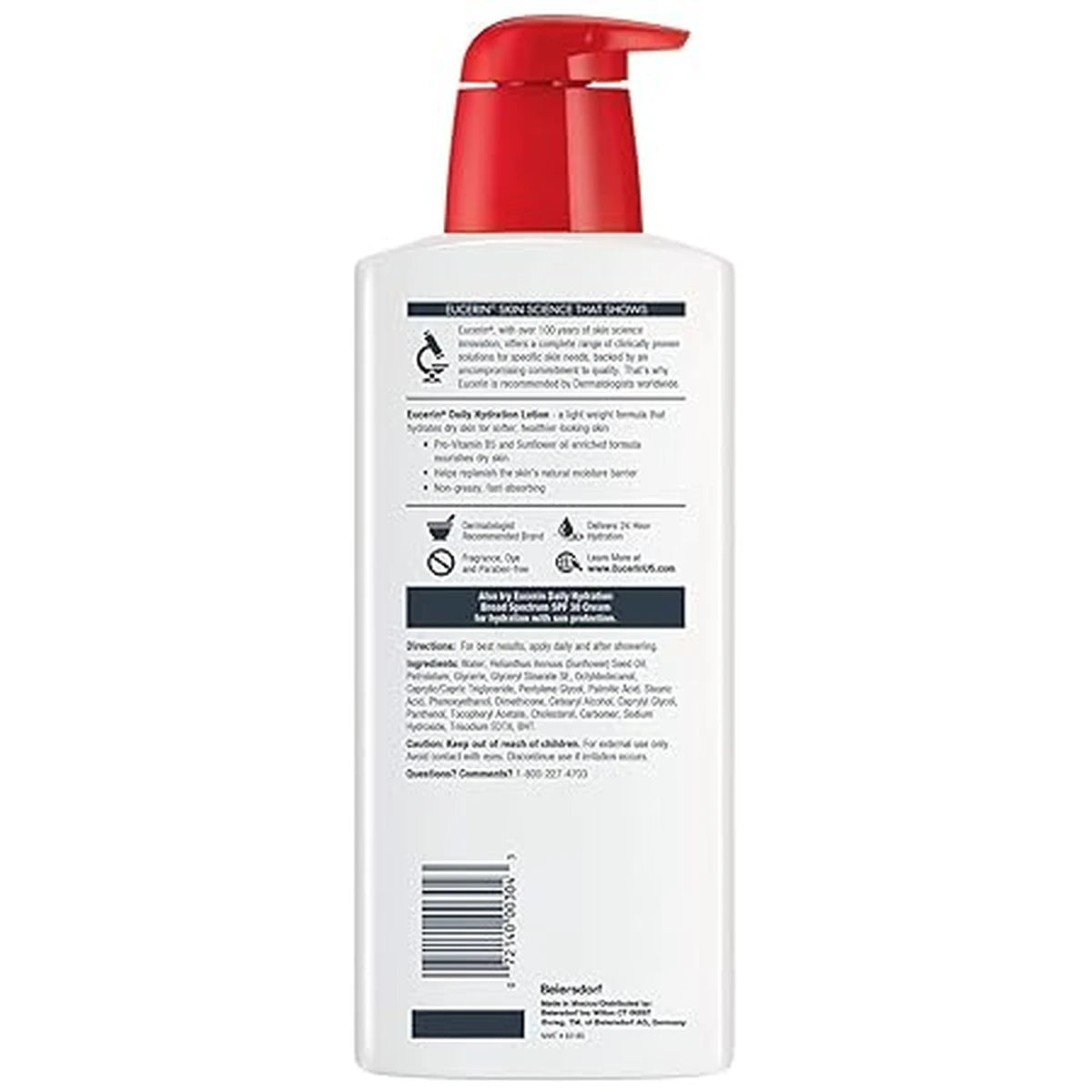 Eucerin Daily Replenishing Moisturizing Lotion 16.9Oz (Pack of 12)