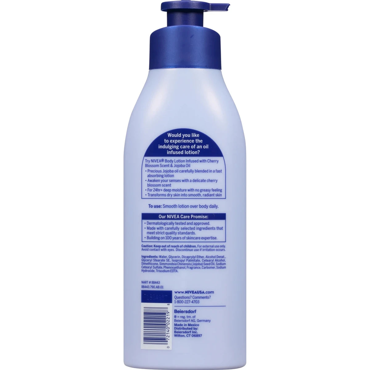 Nivea Oil Infused Lotion Cherry Blossom and Jojoba Oil For Skin 16.9Oz (Pack of 12)